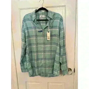 Southern Tide Green/blue Plaid Button Down Shirt size‎ M NWT